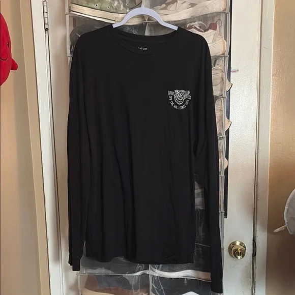 Vans Black Long Sleeve Tee Classic Casual - Picture 1 of 4